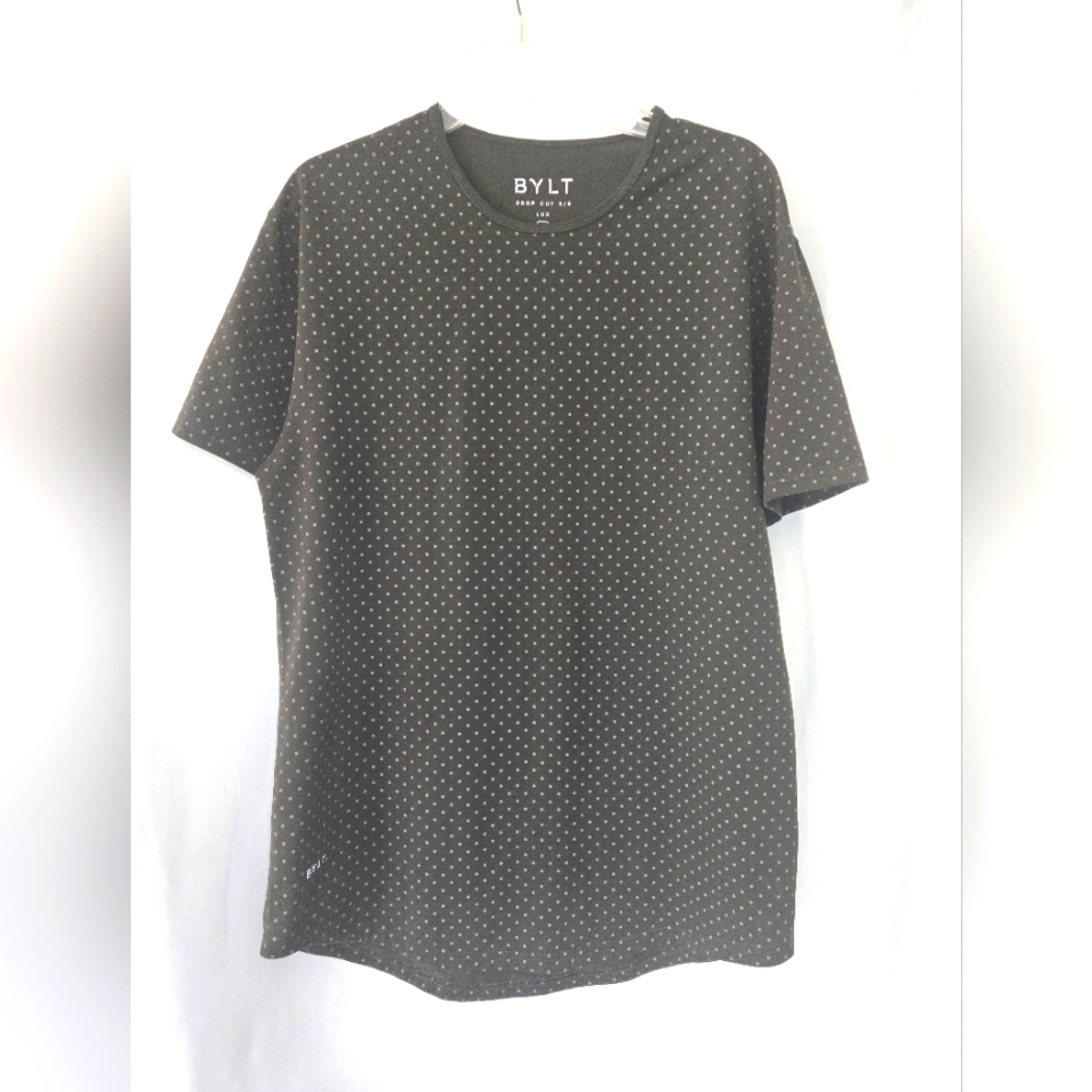 BYLT Dark Green Dot Drop Cut Lux Short Sleeve Tee Size L